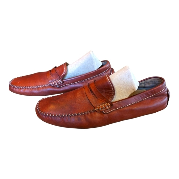 Robert Zur Men’s Hugo Loafers Brown Soft Leather Driving Shoes Size 11M Flaws - Picture 1 of 8